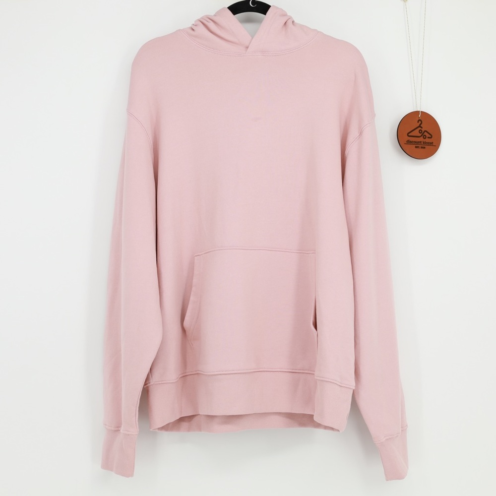 Old Navy Pink Gender-Neutral Pullover Hoodie Sweatshirt Kangaroo Pocket Size L